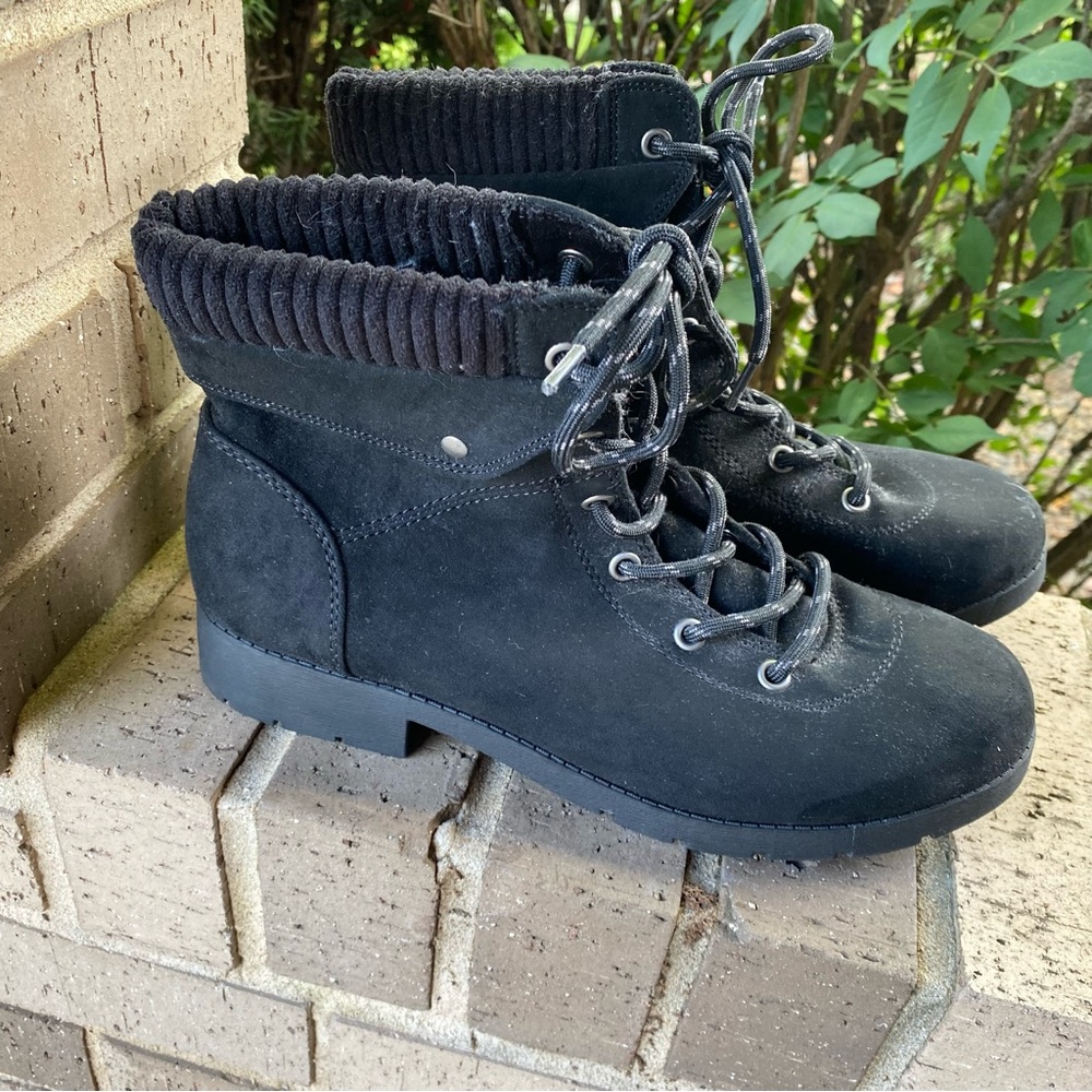 St. John’s Bay Black Lace-Up Ankle Boots